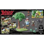 Dos de la boîte : contenu, taille des figurines (Obélix 8,5 cm, Astérix 5,5 cm) et trois autres coffrets