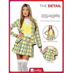 Visuel Smiffys « The detail » : logo Clueless, zooms sur la veste cintrée et la chaînette de la jupe