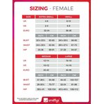 Guide des tailles Smiffys pour femme, du XS au L, avec tours de poitrine, de taille et de hanches