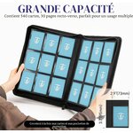Classeur TCGUARD ouvert : 540 cartes sur 30 pages recto verso