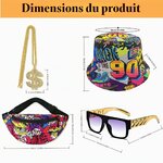 Schéma des dimensions donné par le vendeur pour la chaîne, le bob, la banane et les lunettes