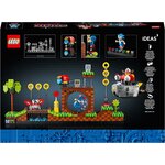Dos de la boîte du set LEGO Ideas 21331 Sonic Green Hill Zone, avec des photos du modèle