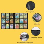 Détails du classeur Revspoir : pochettes transparentes, sangle de fixation, pages doubles