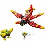 Le Tornado-1 LEGO avec Tails aux commandes, le Badnik Egg Chaser et lîle flottante, sur fond blanc