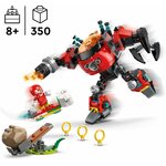 Knuckles sur son hoverboard face à lEgg Crusher LEGO qui tire, pastilles 8+ et 350 pièces