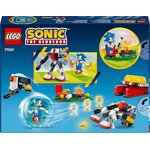 Dos de la boîte du set LEGO Sonic 77001, avec des photos de la scène et du lanceur