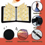 Classeur Mactoou ouvert : pages à 9 pochettes, anneaux en acier, poignée et zip