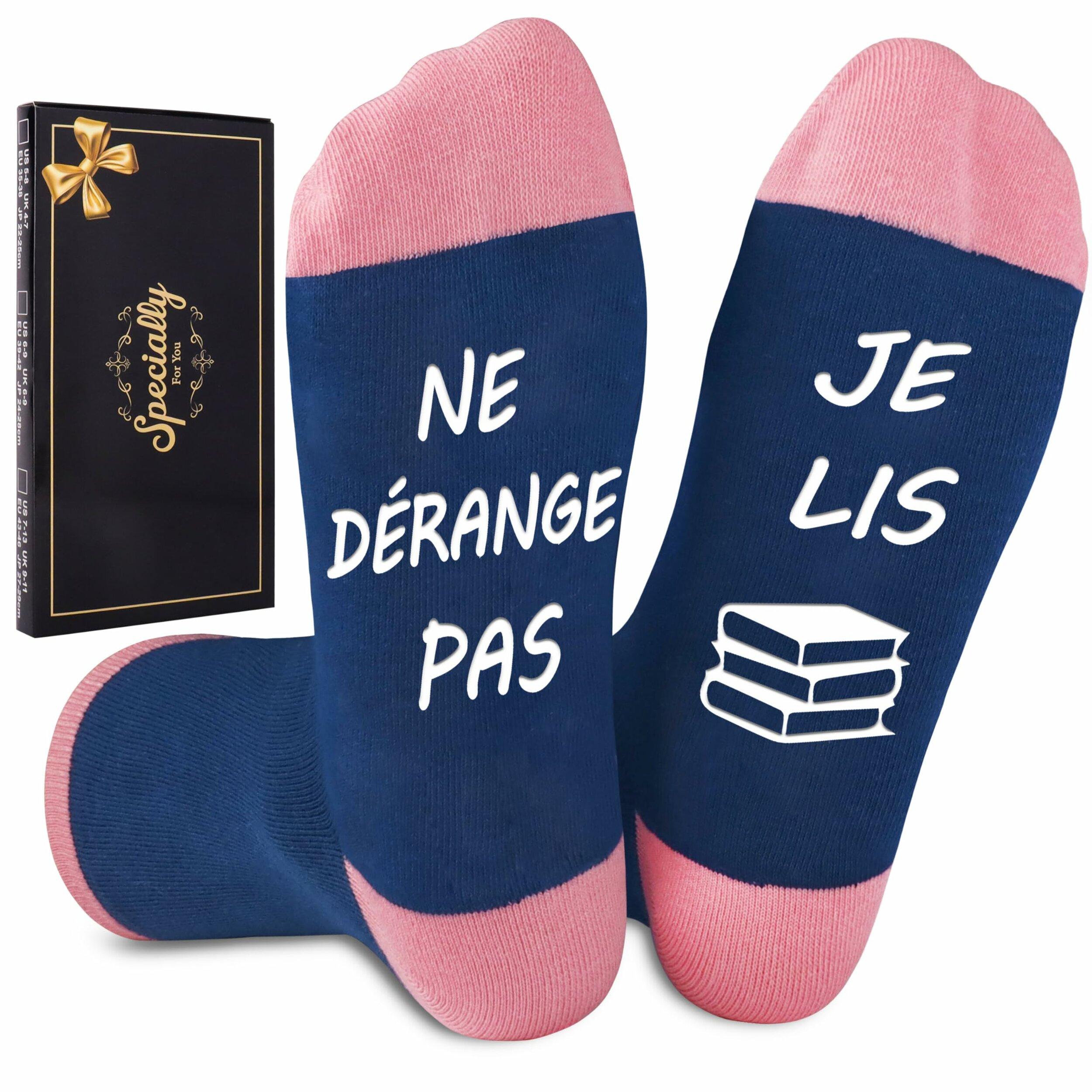 Chaussettes colorées pour femme avec un message humoristique