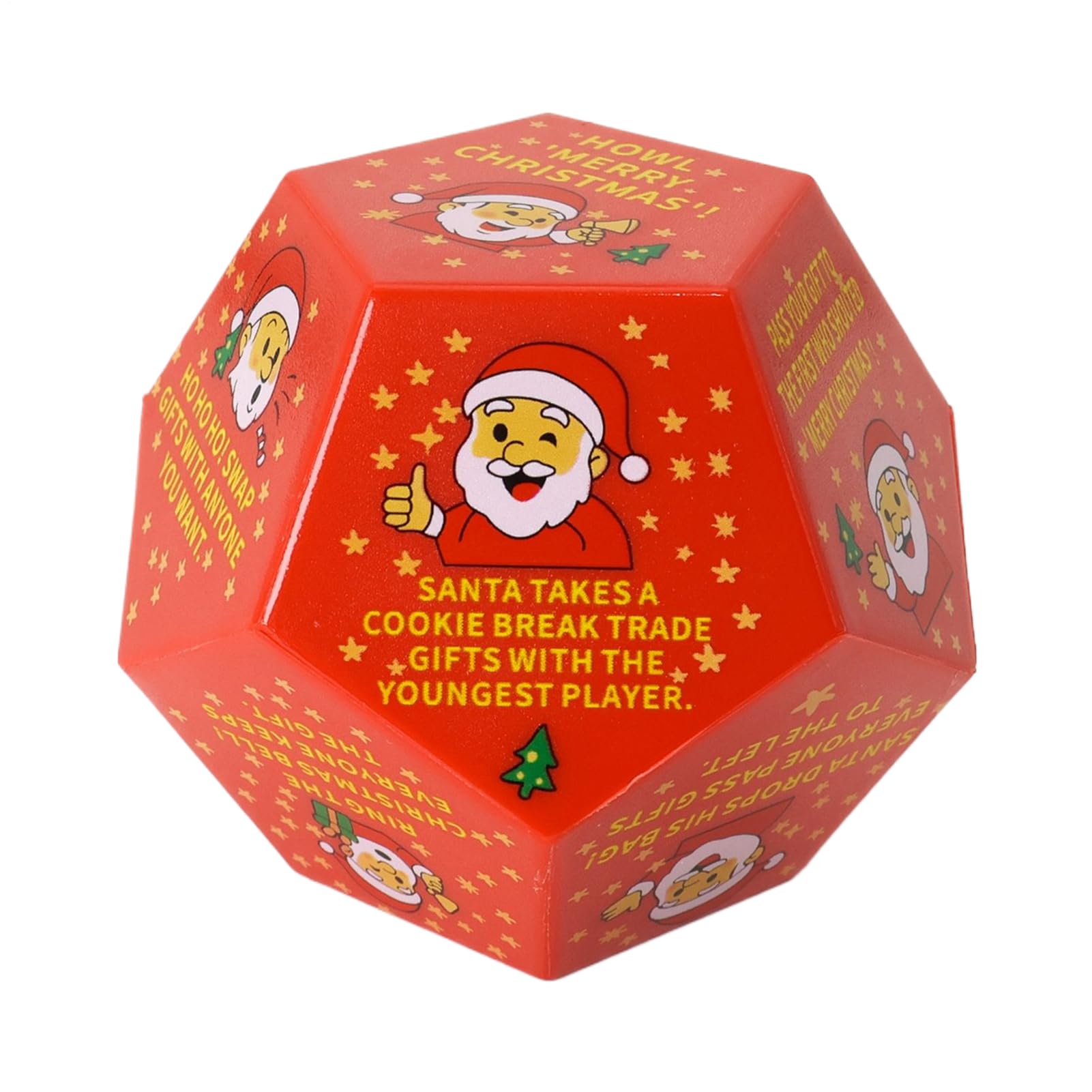 Dé de Noël aux motifs du Père Noël pour Secret Santa