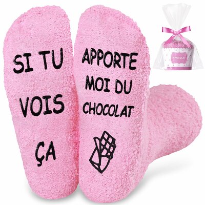 Paire de chaussettes fantaisie avec un message humoristique