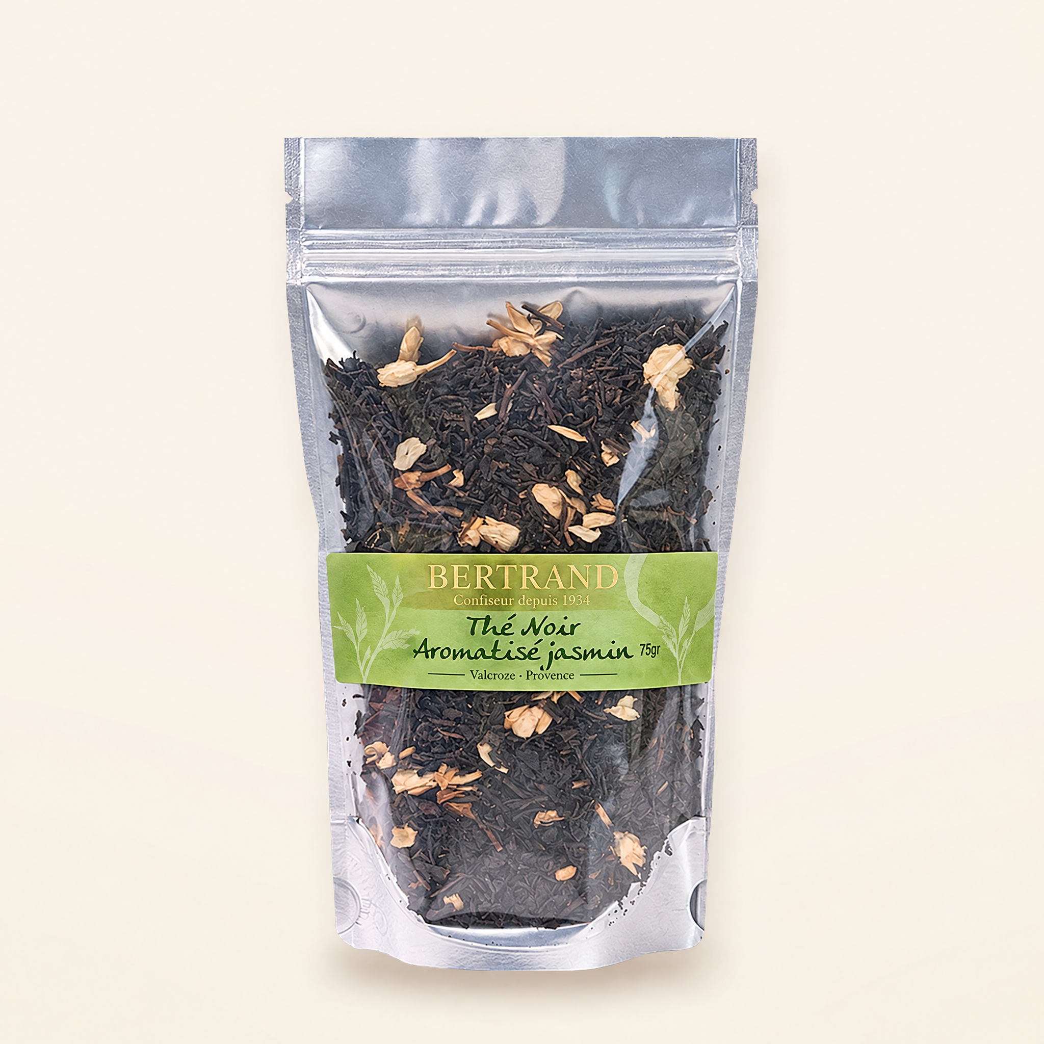 Sachet de thé noir aromatisé au jasmin Bertrand
