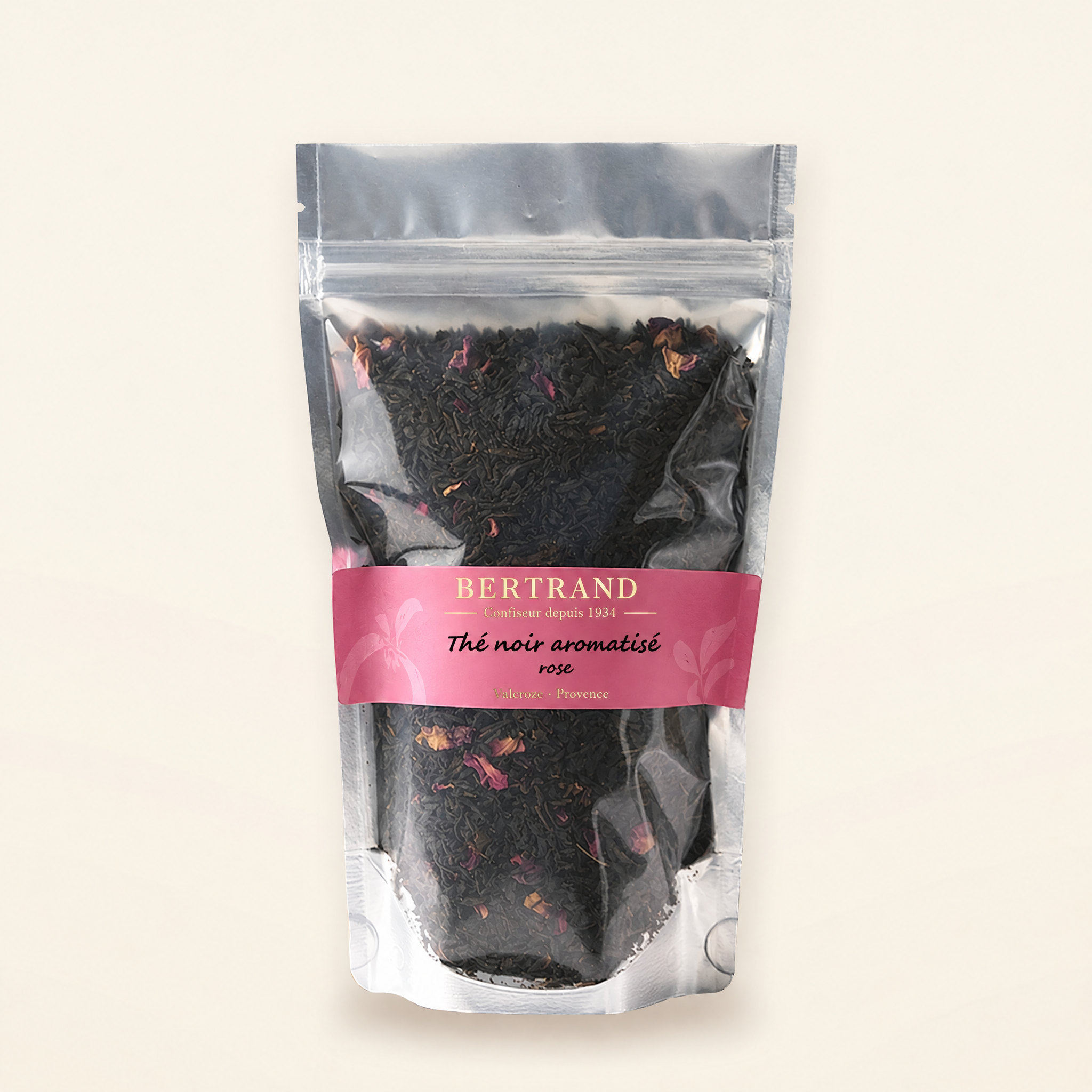 Sachet de thé noir aromatisé à la rose Bertrand