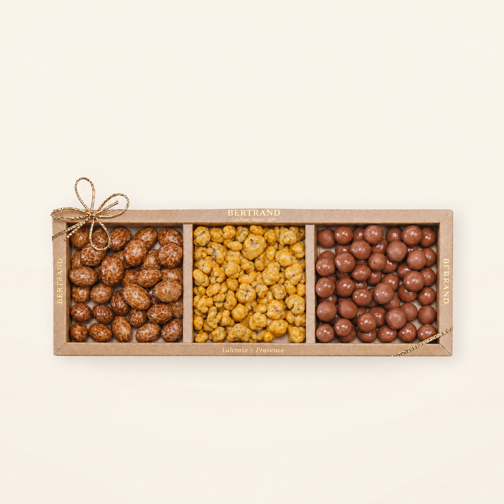 Coffret Trio croquant Bertrand, trois spécialités chocolatées