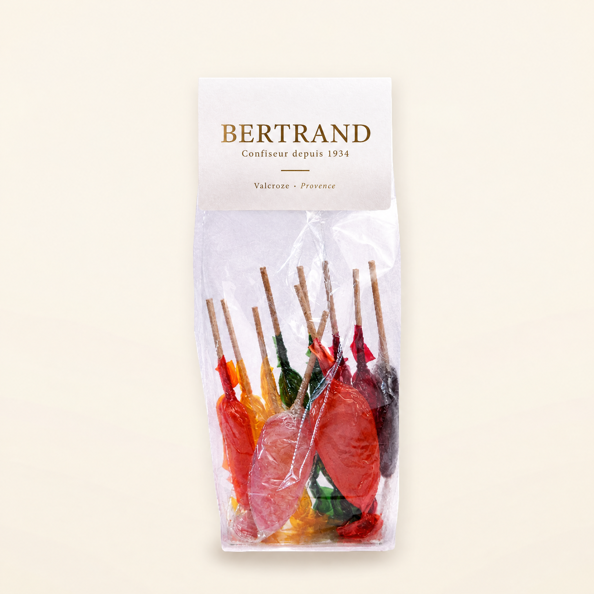 Sachet de sucettes fruits et fleurs Bertrand