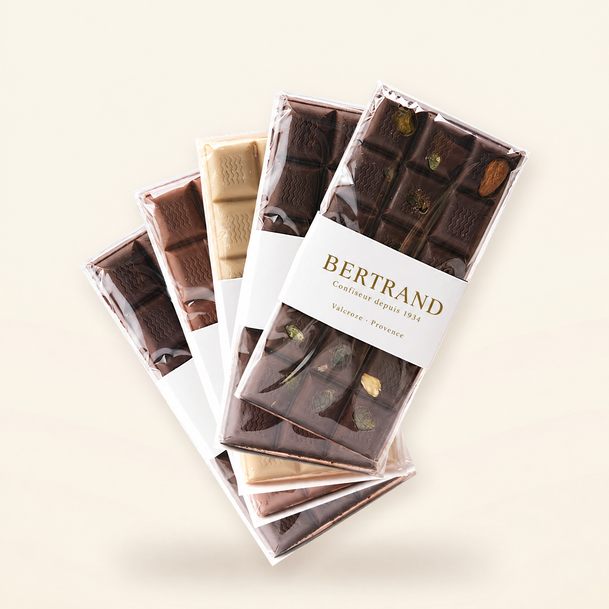Lot de 5 tablettes de chocolat Bertrand