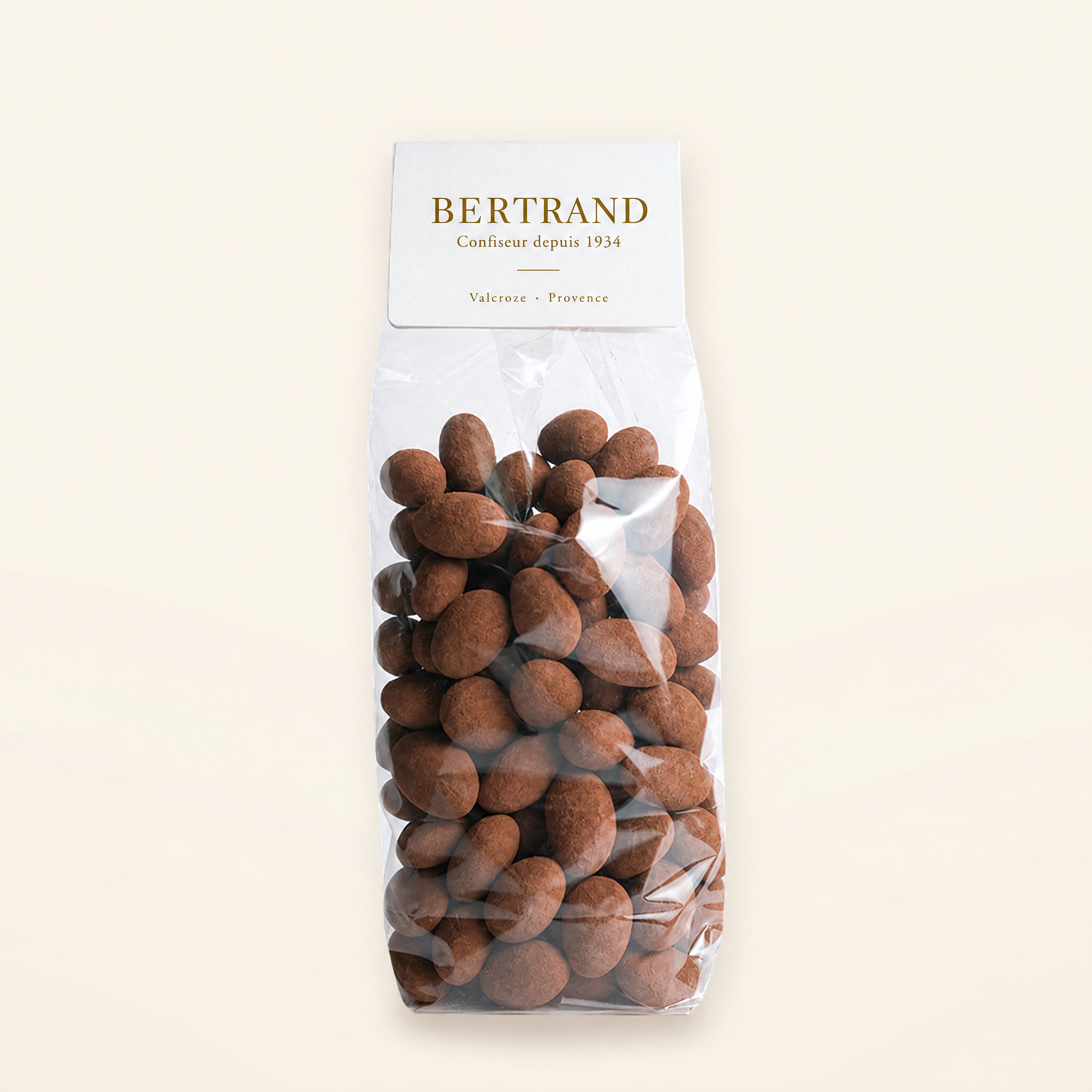 Sachet dAmandines, amandes chocolatées Bertrand