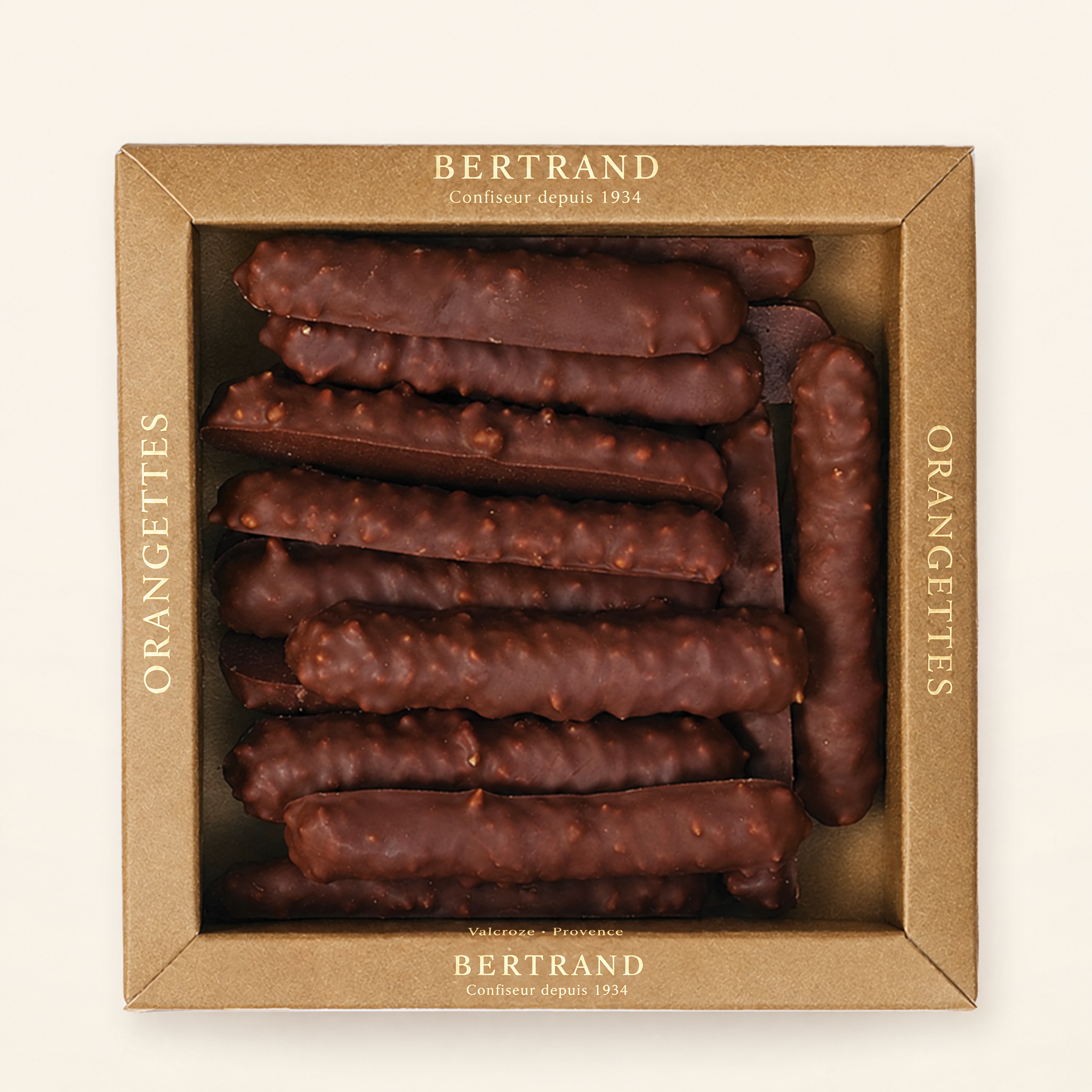Coffret dorangettes au chocolat au lait et noisettes Bertrand