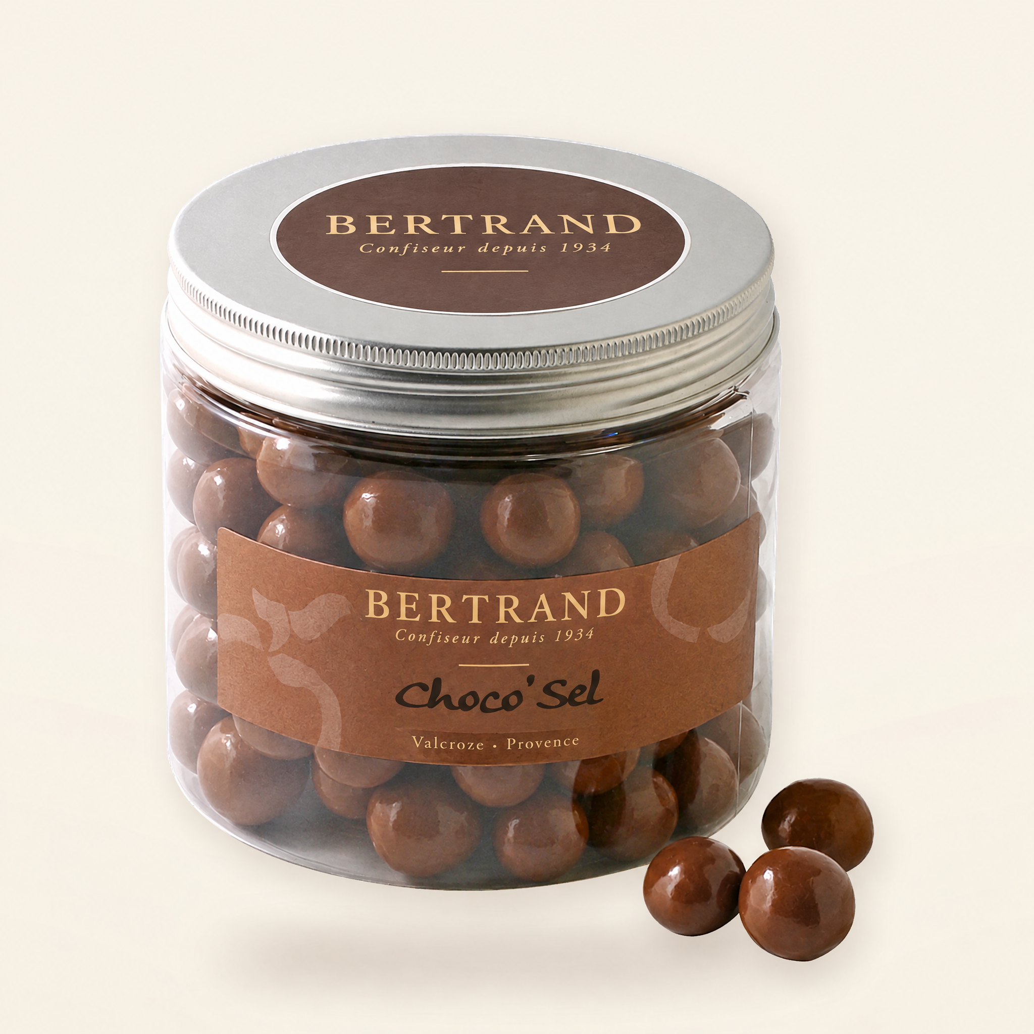 Pot de ChocoSel Bertrand, billes de chocolat croustillantes