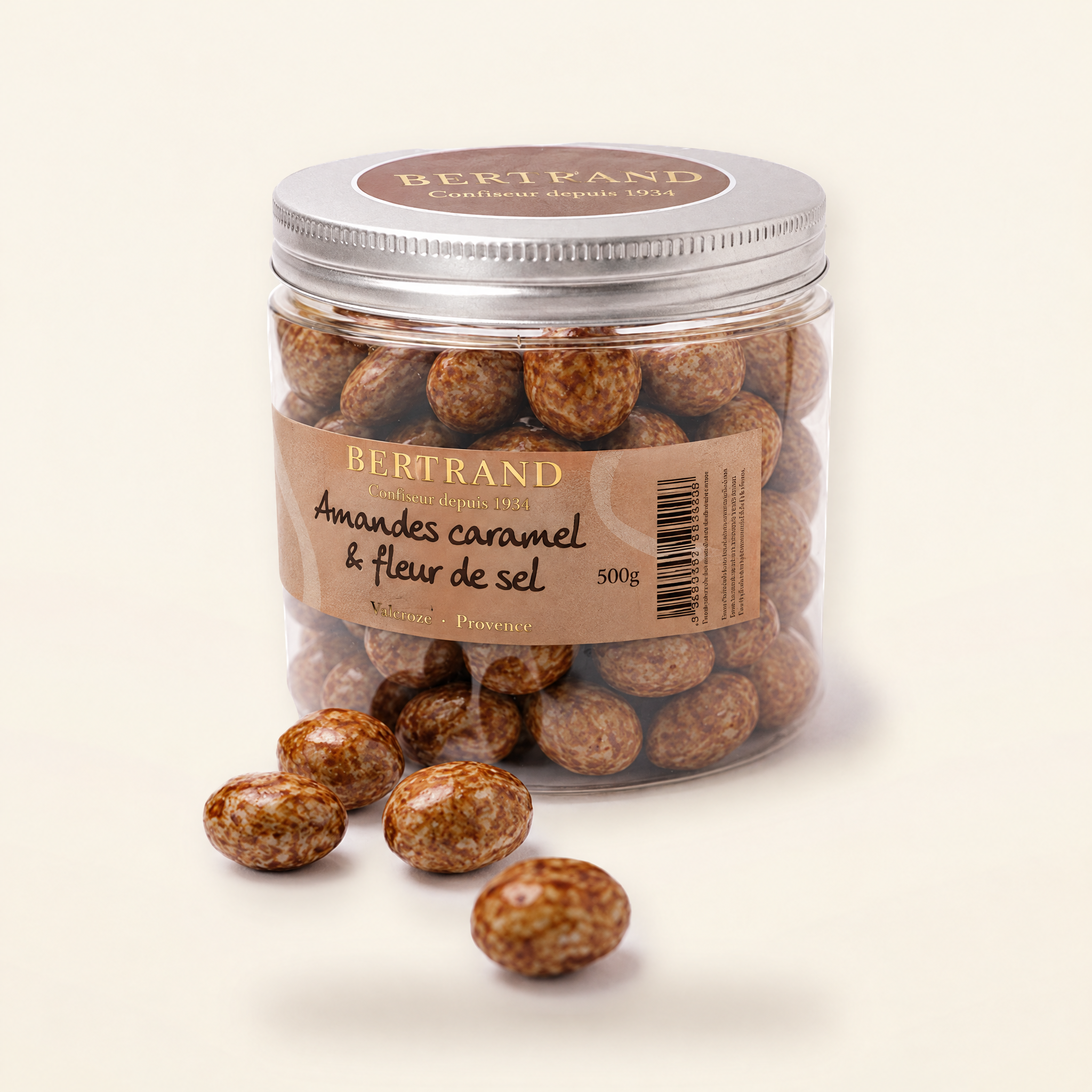 Pot damandes au chocolat au lait, caramel et fleur de sel Bertrand