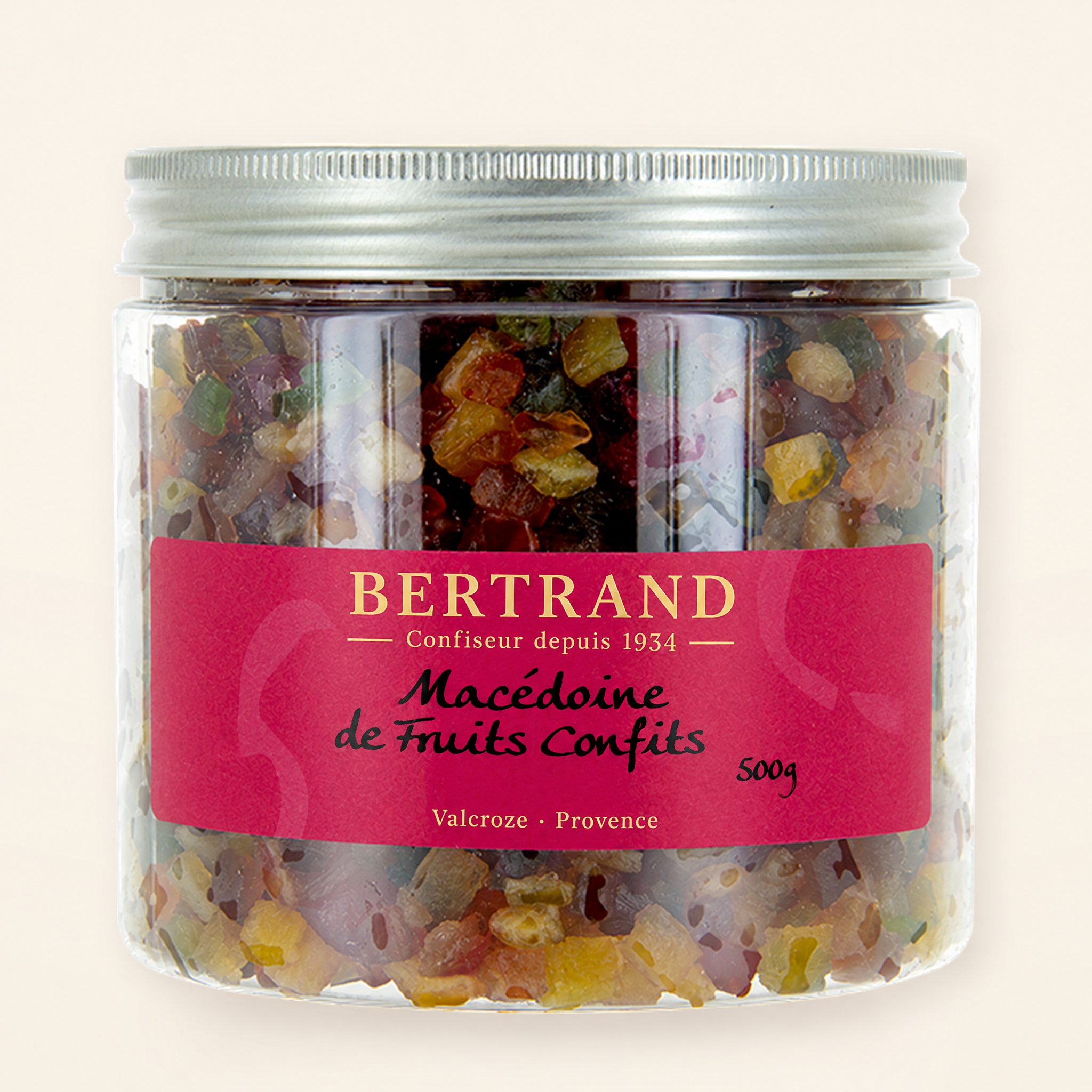 Pot de macédoine de fruits confits Bertrand, format 1 kg