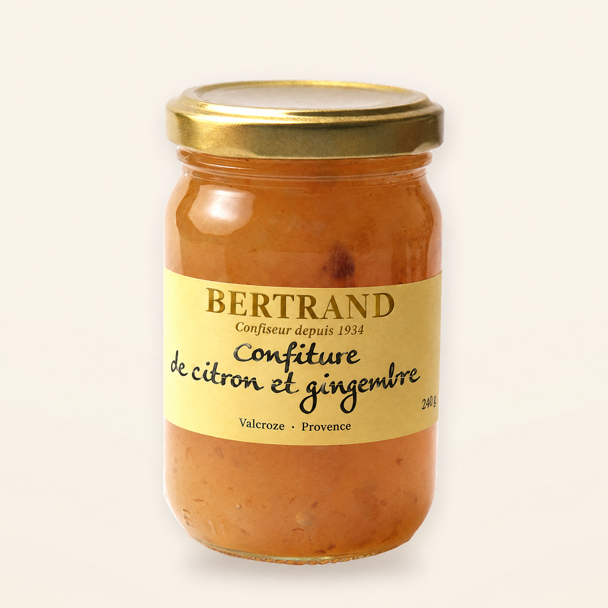 Pot de confiture de citron et gingembre Bertrand