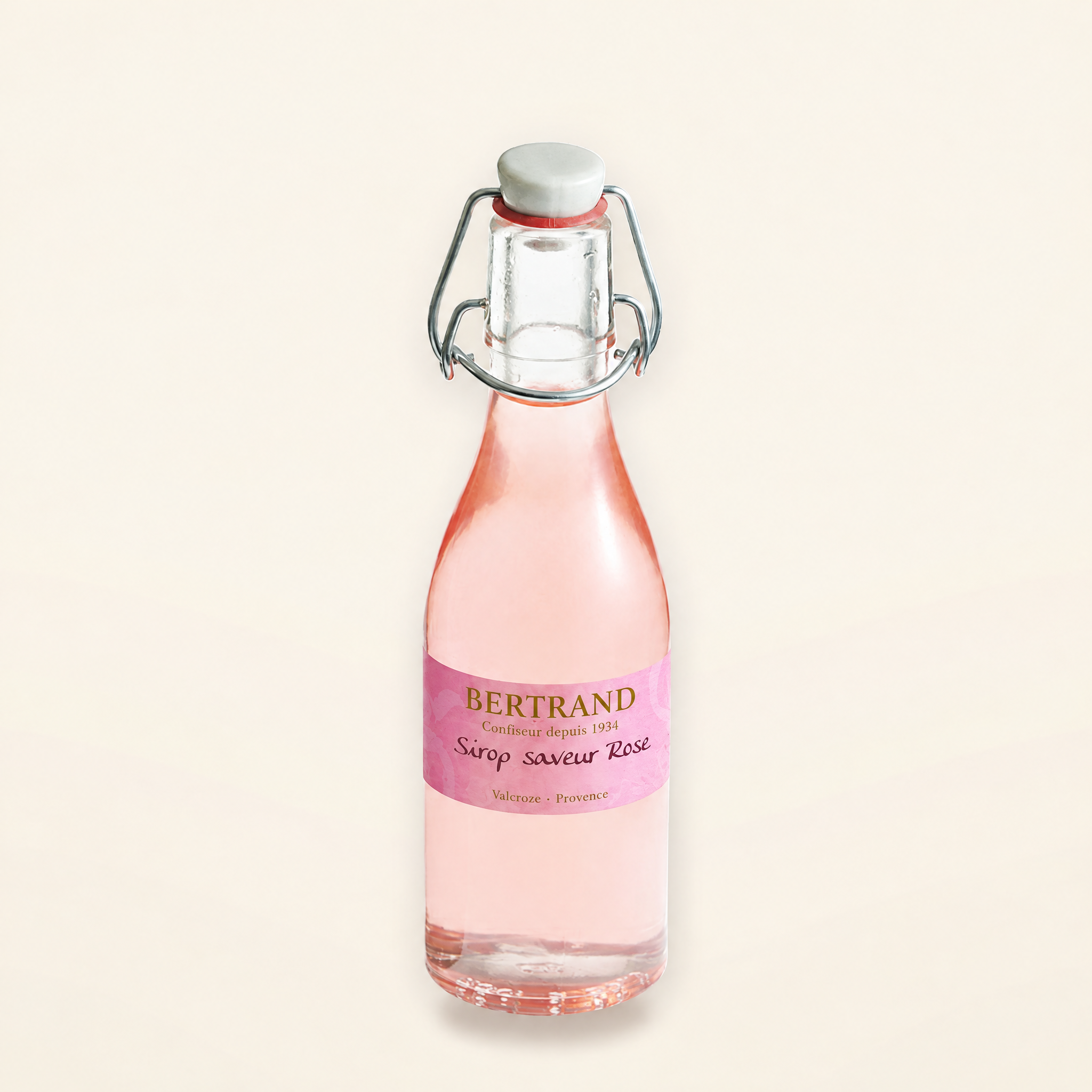 Bouteille de sirop saveur rose Bertrand