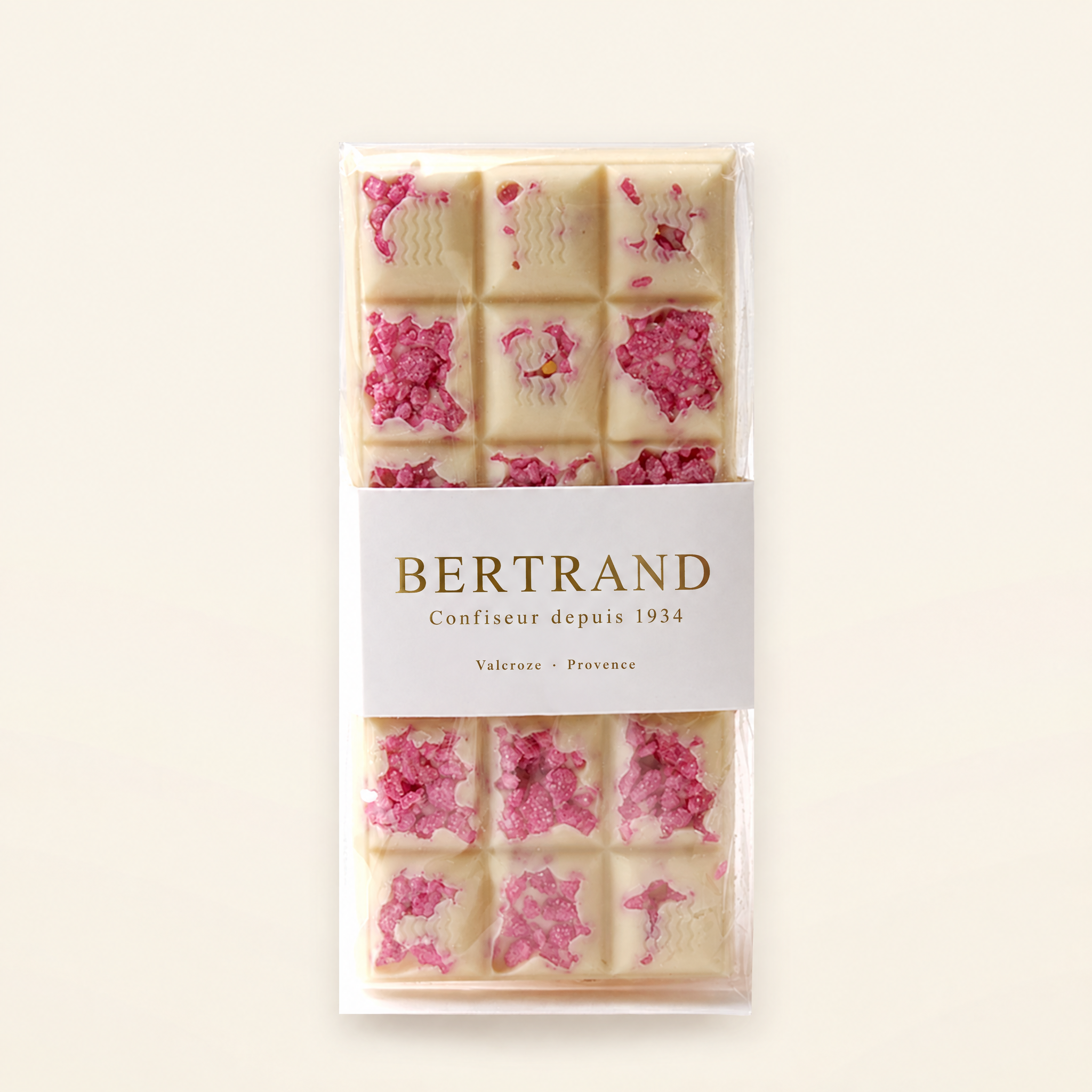 Tablette de chocolat blanc à la rose Bertrand