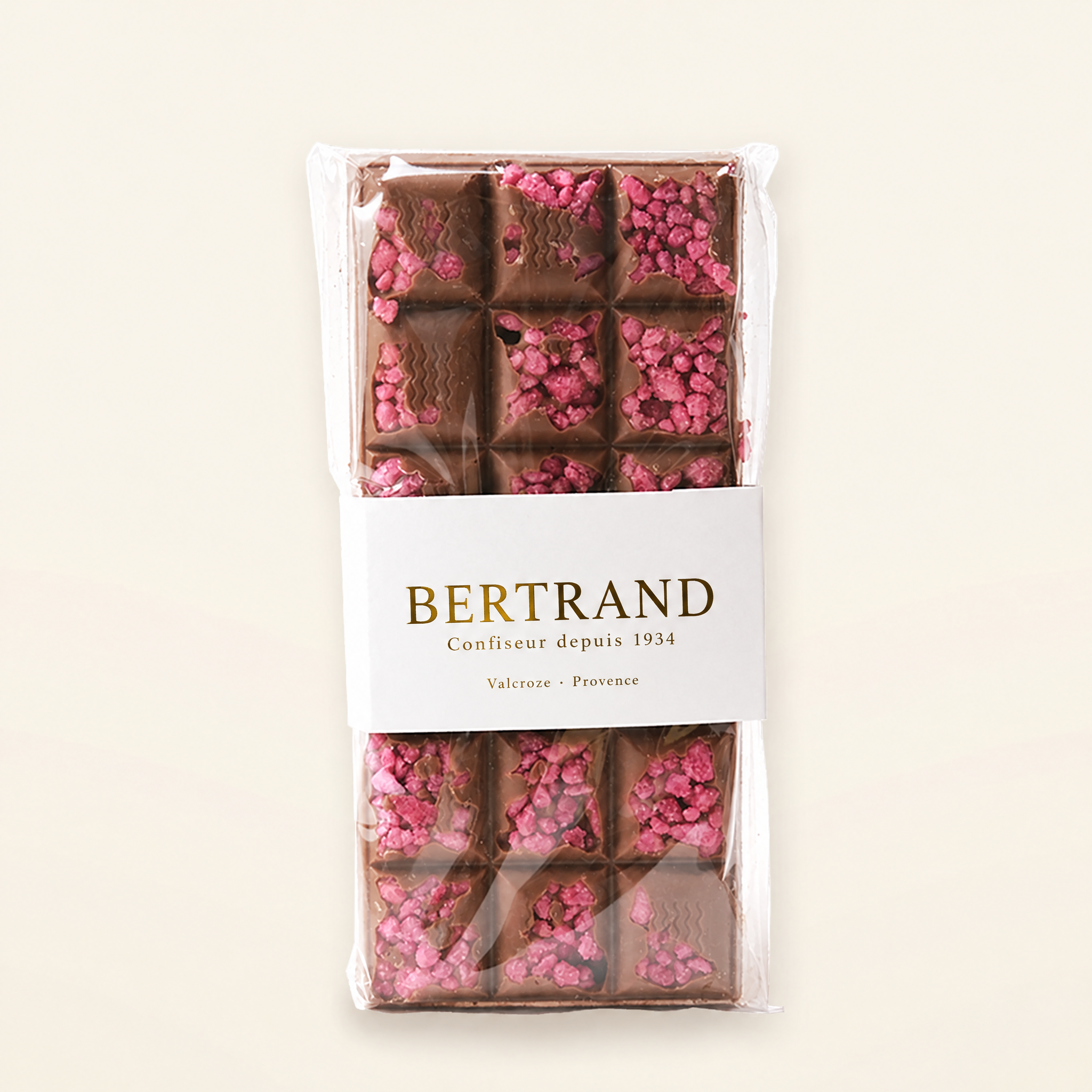 Tablette de chocolat au lait à la rose Bertrand