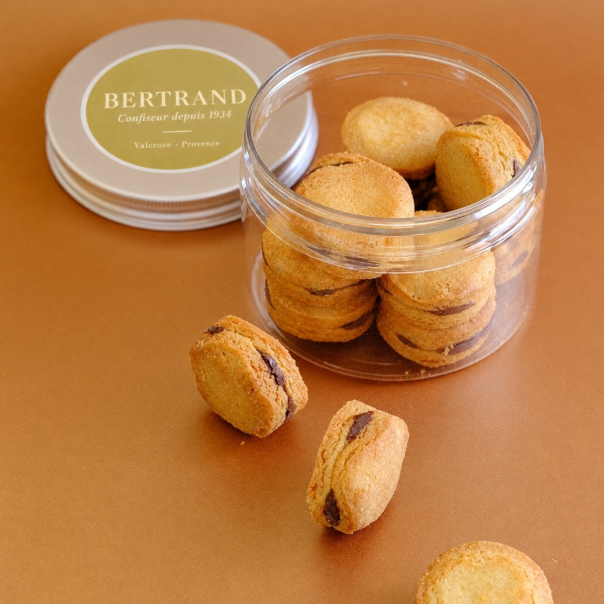 Pot de sablés au chocolat au lait Bertrand