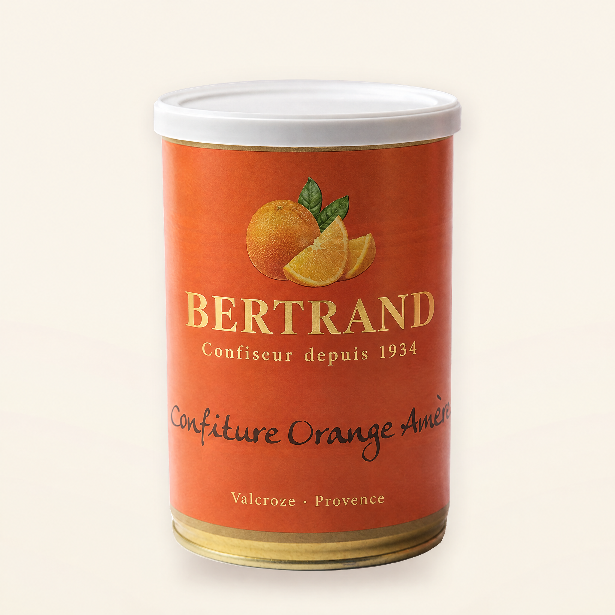 Boîte de confiture artisanale dorange amère Bertrand, 500 g