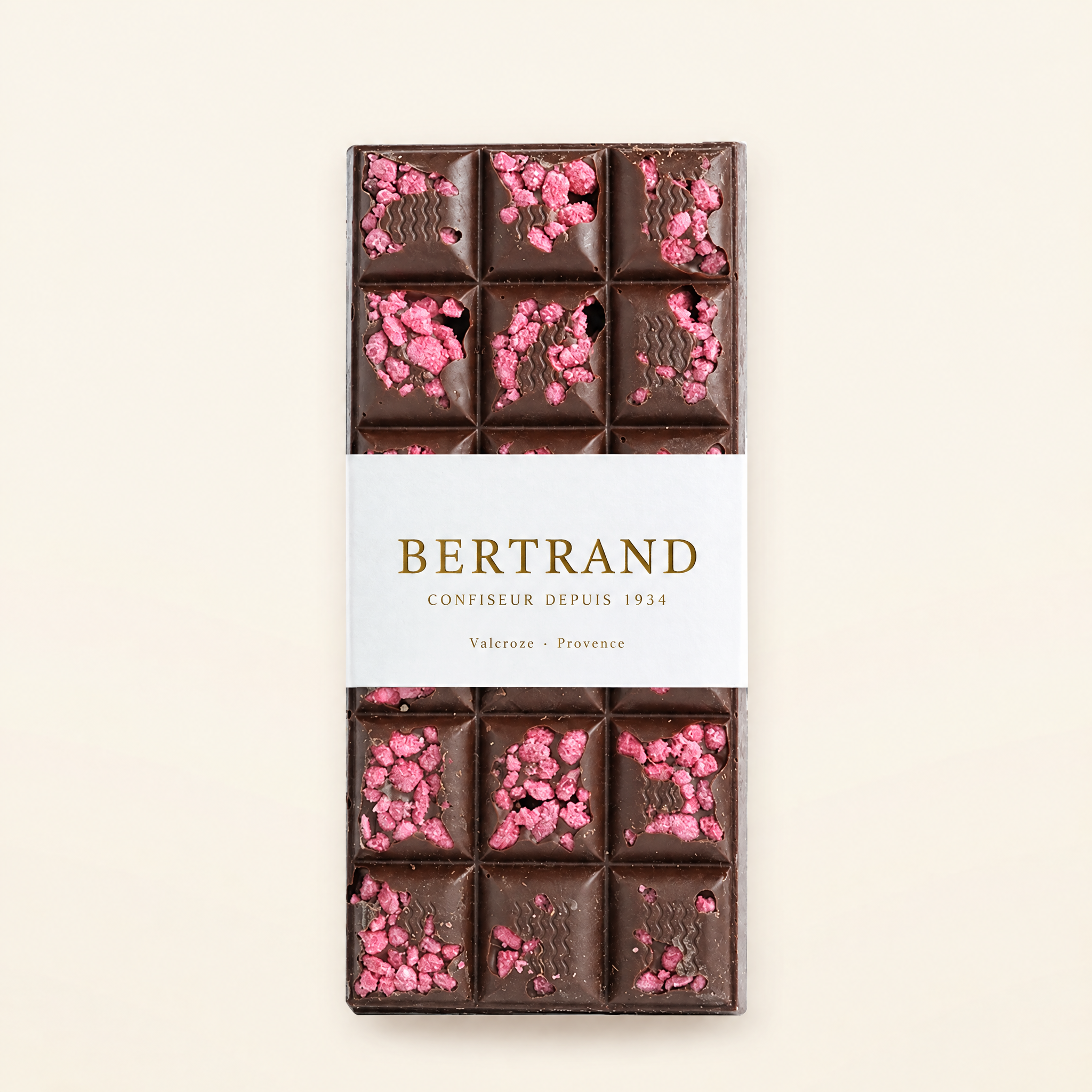 Tablette de chocolat noir à la rose Bertrand