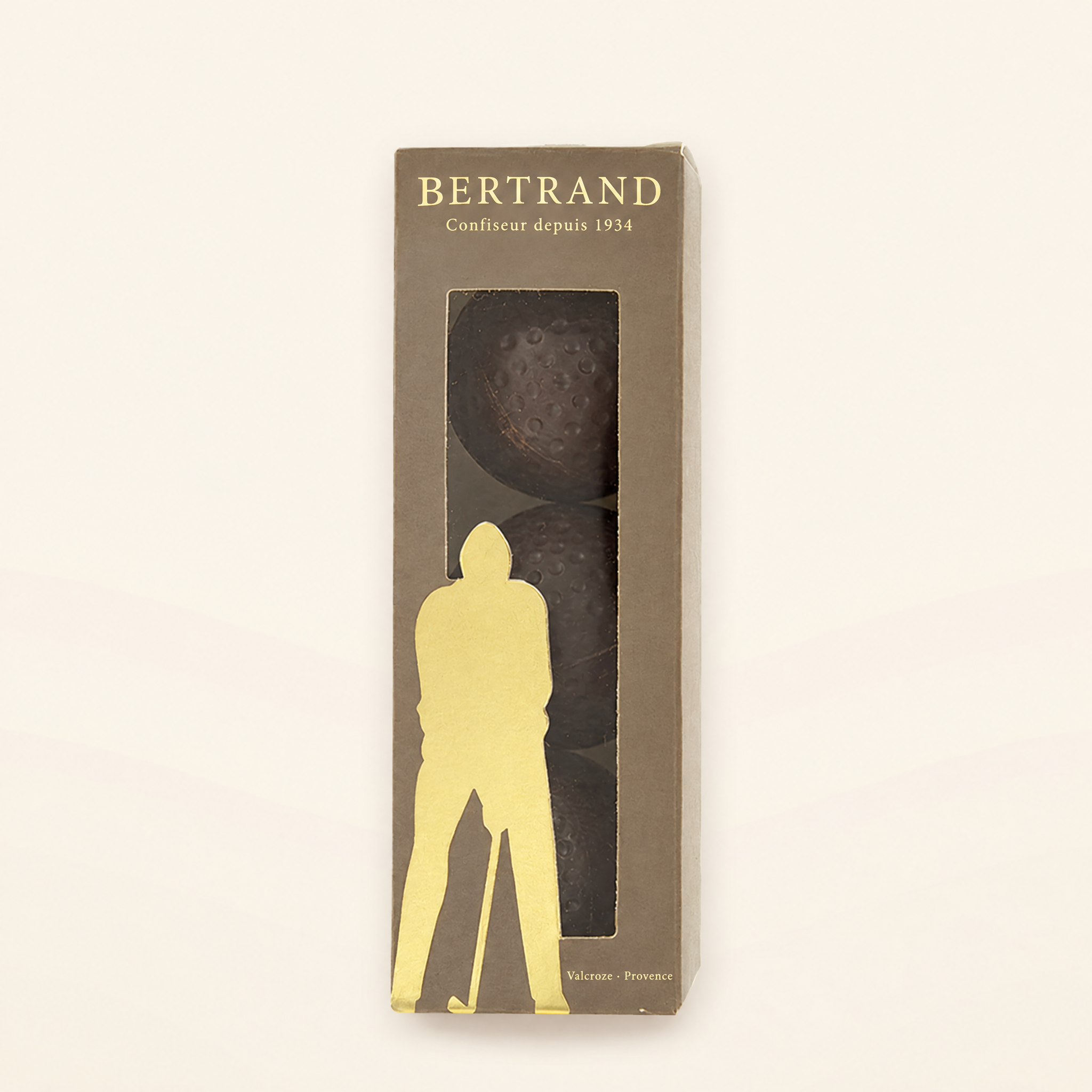 Étui de balles de golf au chocolat noir Bertrand
