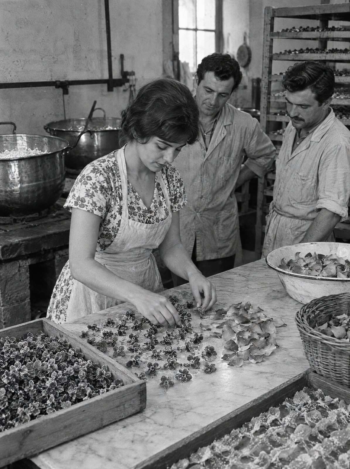 Confiseurs à l'ouvrage dans l'atelier