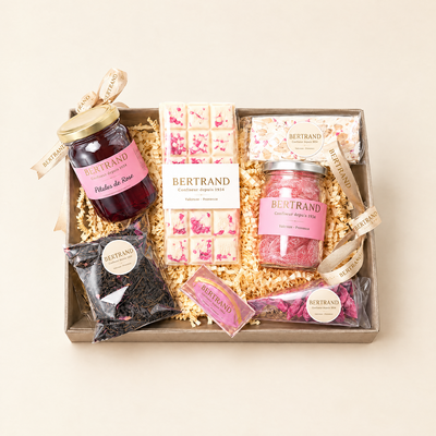 Panier gourmand Bertrand autour de la rose