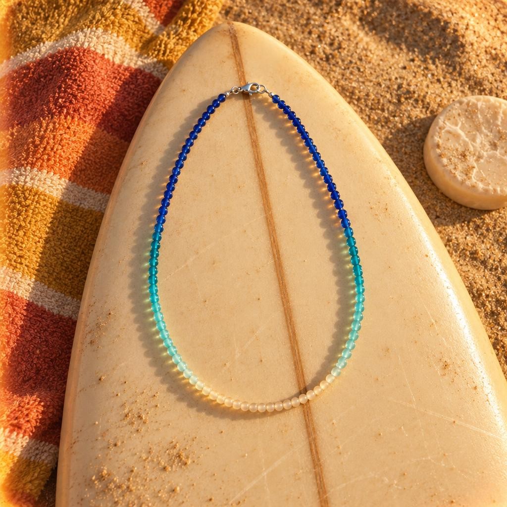 collier-en-perles-de-verre-pose-sur-une-planche-de-surf-vint-2