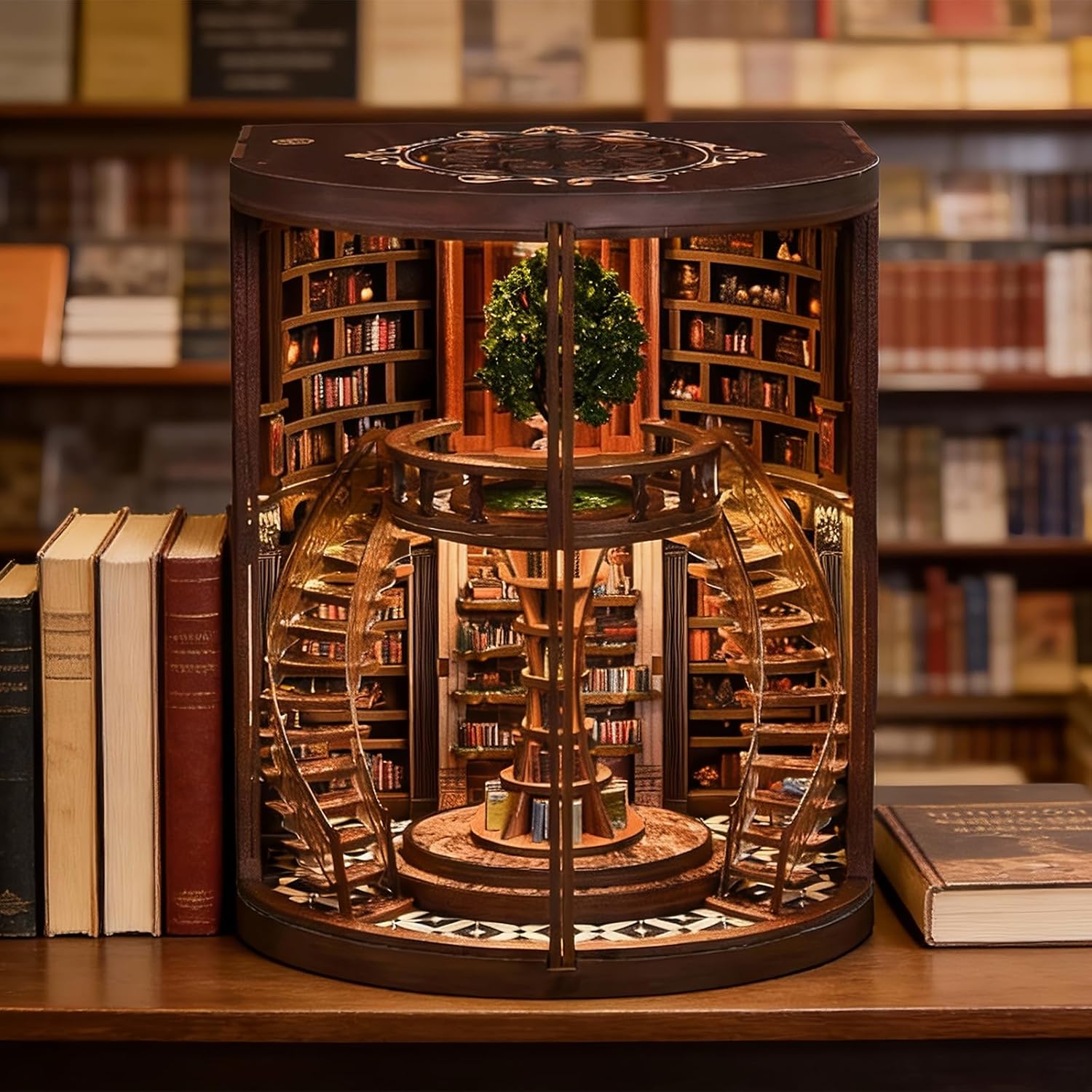 Book nook bibliothèque rotonde à monter, vue 7