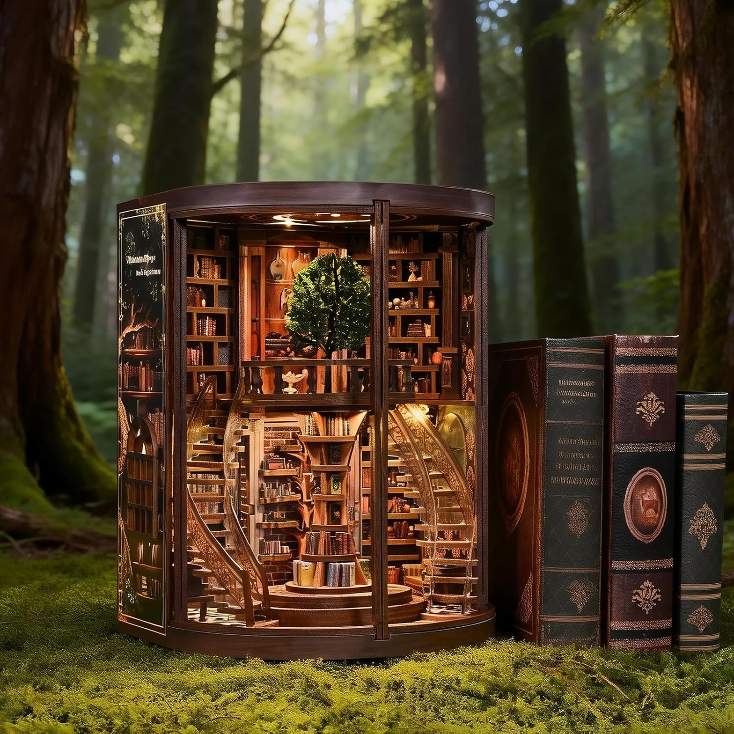 Book nook bibliothèque rotonde à monter, vue 9