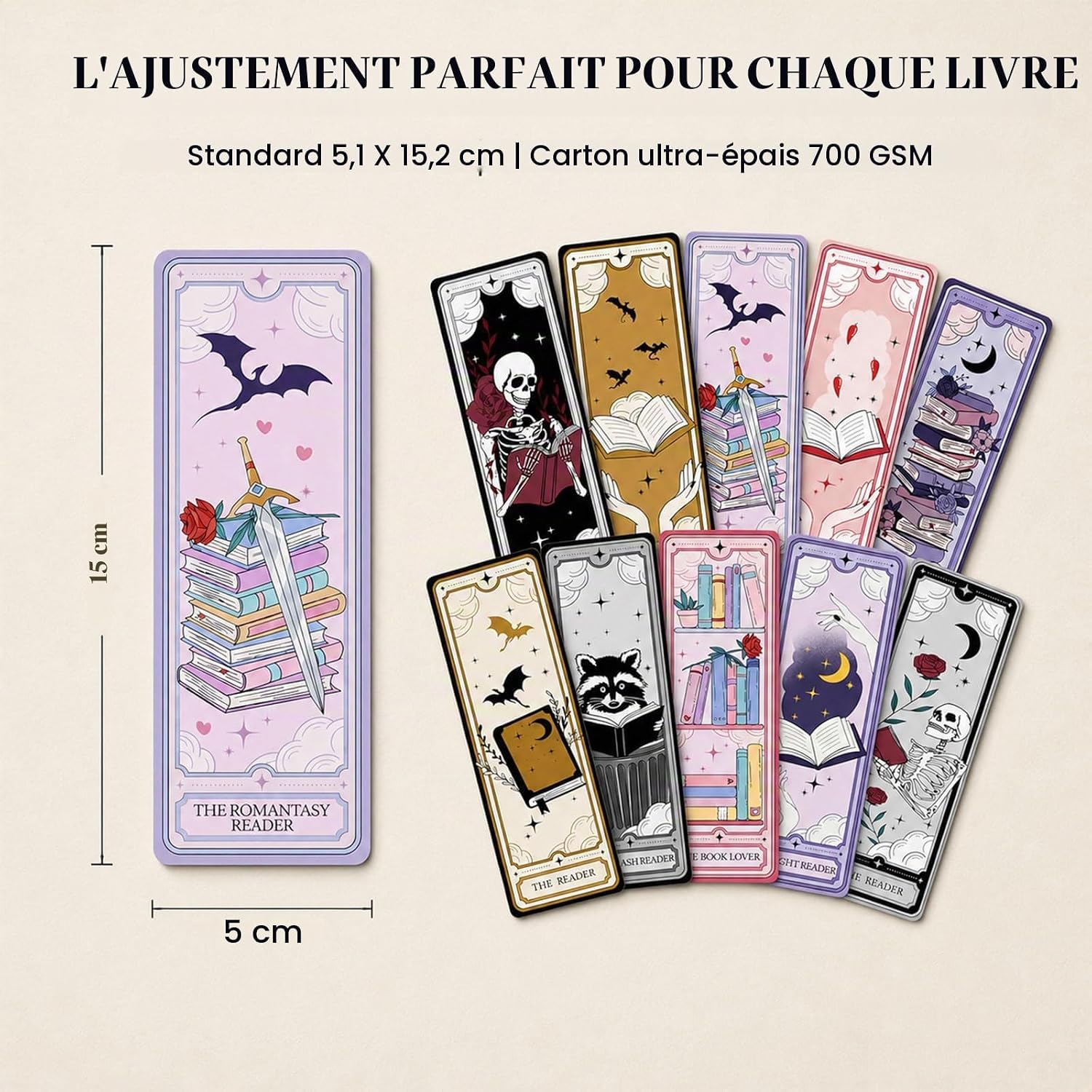 Marque-pages tarot dark fantasy, vue 2