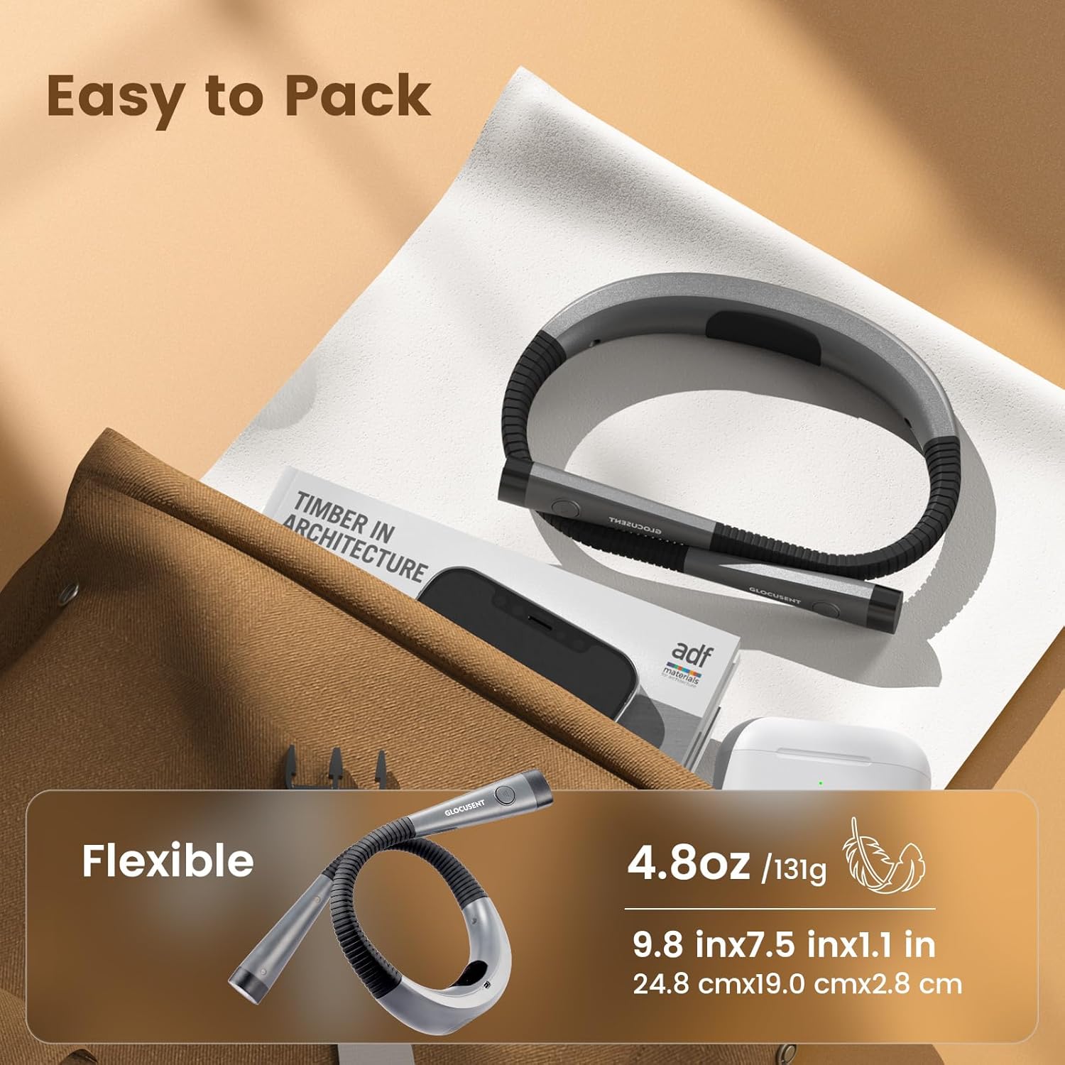 Lampe de lecture tour de cou rechargeable, vue 5