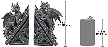 Serre-livres dragons ailés sur flèches gothiques en résine (paire), vue 7