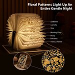 Lampe livre pliable noire à fleurs dorées, vue 2