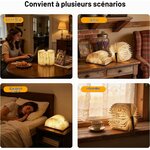 Lampe livre pliable noire à fleurs dorées, vue 3