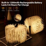 Lampe livre pliable noire à fleurs dorées, vue 4