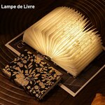 Lampe livre pliable noire à fleurs dorées, vue 7