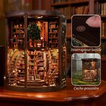 Book nook bibliothèque rotonde à monter, vue 3