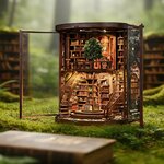 Book nook bibliothèque rotonde à monter, vue 5
