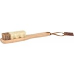 Brosse à livres au manche en hêtre clair et aux poils souples, avec sa dragonne