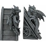 Serre-livres dragons ailés sur flèches gothiques en résine (paire), vue 3