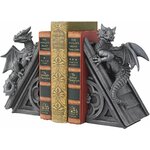 Serre-livres dragons ailés sur flèches gothiques en résine (paire), vue 5
