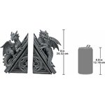 Serre-livres dragons ailés sur flèches gothiques en résine (paire), vue 6